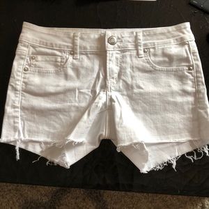 American eagle white jean shorts